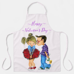 Tablier Saint Valentin Apron Cadeau Couple Amour - Baiser