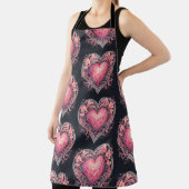 Tablier Saint-Valentin Coeur rose Love Fleurs Ornements (Insitu)