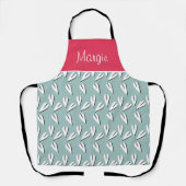 Tablier Saint Valentin Coeurs géométriques Mint rose (Recto)