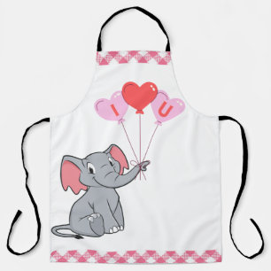 Tablier Saint Valentin mignon Je t'aime coeur