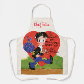 Tablier Saint-Valentin Rétro, Cœur de garçon vagabond vint (Recto)