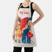 Tablier Saint-Valentin Rétro, coeurs de fille et de garçon (Insitu)