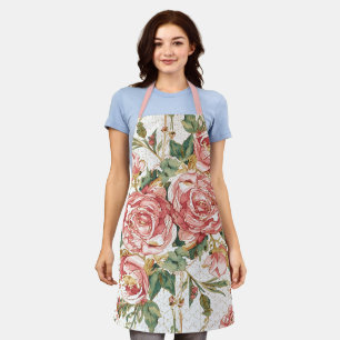 Tablier Saint-Valentin romantique avec de belles roses, ro