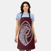 Tablier Sainte Vierge Marie, dentelle (Porté)