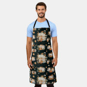 Tablier Saison citrouille d'épices Floral Latte Café Mug (Porté)