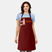 Tablier Saison citrouille épice assis Fox noir rouge tabli (Porté)