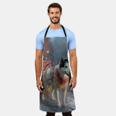 Tablier Saison de Noël du Malamute de l'Alaska (Porté)