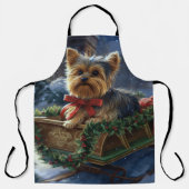 Tablier Saison de Noël du Yorkshire Terrier (Recto)