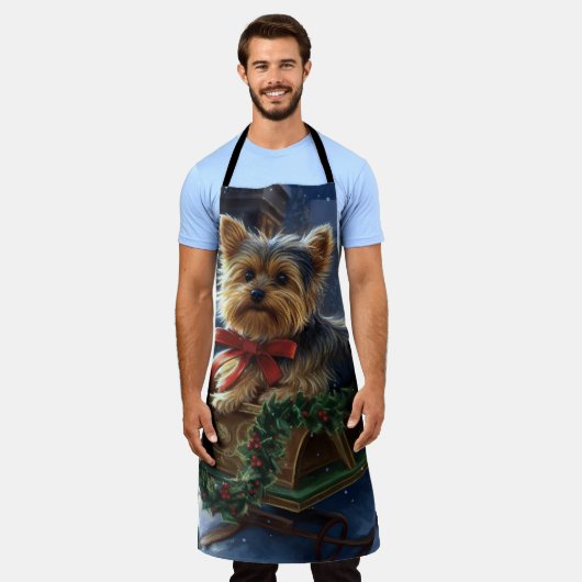 Tablier Saison de Noël du Yorkshire Terrier (Porté)