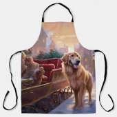 Tablier Saison de Noël Golden Retriever (Recto)