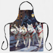 Tablier Saison de Noël Sibérienne Husky (Recto)