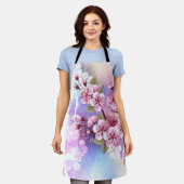 Tablier Sakura rose sur la peinture Arrière - plan (Porté)