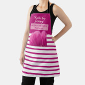 Tablier Salon à ongles floraux rose-blanc moderne (Insitu)