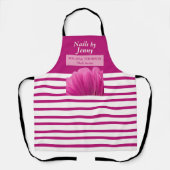 Tablier Salon à ongles floraux rose-blanc moderne (Recto)