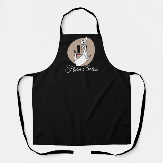 Tablier Salon Chic Manicuriste Noir Technicien Nail (Recto)