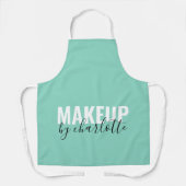 Tablier Salon d'artiste maquillage de coiffure vert Mint (Recto)