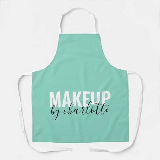 Tablier Salon d'artiste maquillage de coiffure vert Mint (Recto)