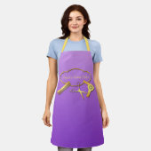 Tablier Salon de beauté Gold et Purple (Porté)
