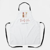 Tablier Salon de Beauté Moderne Marque Minimale Blanc (Recto)