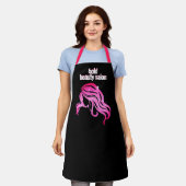 Tablier Salon de beauté personnalisé Nom du personnel noir (Porté)