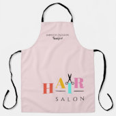 Tablier Salon de cheveux grande typographie ciseaux coiffe (Recto)