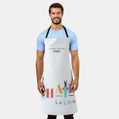 Tablier Salon de cheveux grande typographie ciseaux coiffe (Porté)