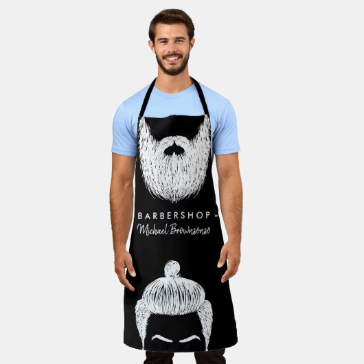 Tablier Salon de coiffure barbe moustache barbier (Porté)