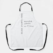 Tablier Salon de coiffure et maquillage noir blanc (Recto)