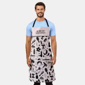 Tablier Salon de coiffure moderne élégant rose (Porté)