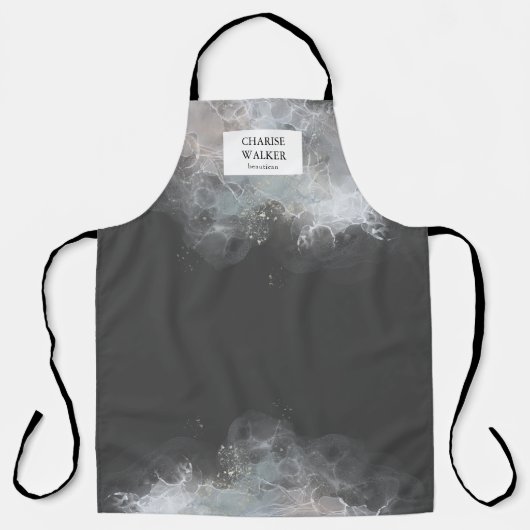 Tablier salon de maquillage moderne monogram apron (Recto)