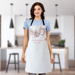 Tablier Salon Floral Fleur Rose Feminine<br><div class="desc">Chic et élégante fleur de cerisier sur un arrière - plan blanc immaculé avec joli texte rouge rose pour votre nom ou titre de société. Conçu par Thisisnotme©</div>