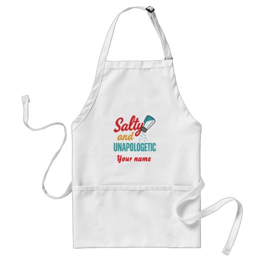 Tablier Salty and Unapologetic – Retro Diner Salt Shaker (Devant)