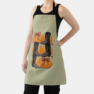 Tablier Salut Citrouille Western Automne Coquette Nœud Cow