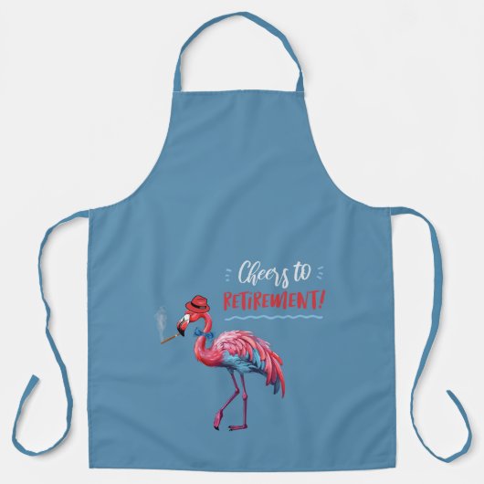 Tablier Salutations à la retraite Dapper Flamant rose Bowt (Recto)