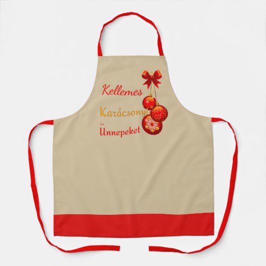 Tablier Salutations de Noël hongrois (Recto)