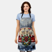 Tablier Samoyed Christmas Red Truck Holiday (Porté)