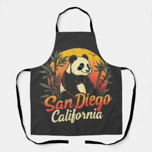 Tablier San Diego California Retro Sunset Panda Vintage