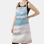 Tablier Sandy Beach Ocean Waves Aquarelle Abstraite (Insitu)