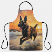 Tablier Sandy Paws Chien Malinois Belge sur le coucher du  (Recto)