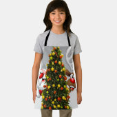 Tablier Santa claus and reindeer behind a christmas tree.j (Insitu)