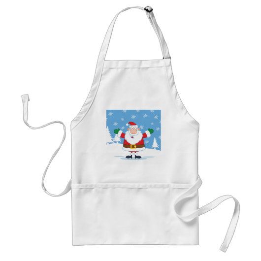 Tablier Santa Claus in Snowy Winter Scene (Devant)