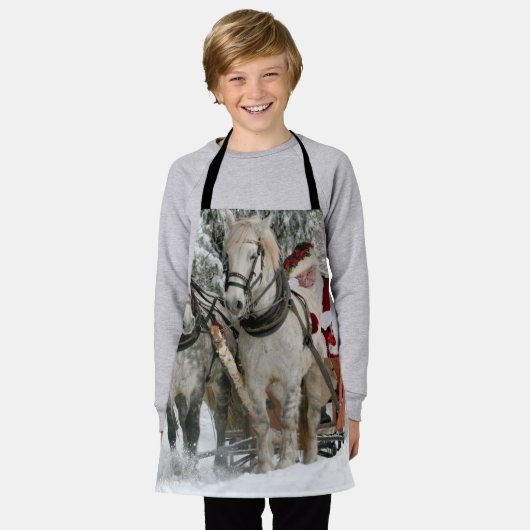 Tablier Santa Claus rides in a Horse sleigh (Porté)