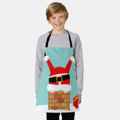 Tablier Santa Claus stuck in the chimney on the roof (Porté)