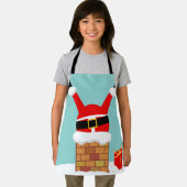 Tablier Santa Claus stuck in the chimney on the roof (Insitu)