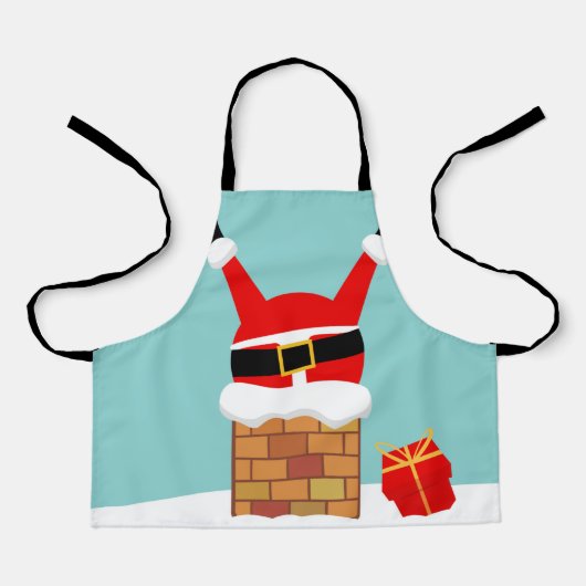 Tablier Santa Claus stuck in the chimney on the roof (Recto)