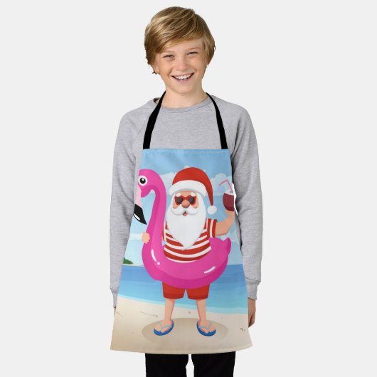 Tablier Santa Claus with flamingo (Porté)