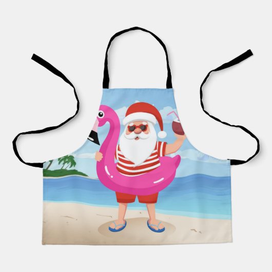 Tablier Santa Claus with flamingo (Recto)