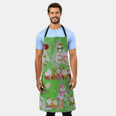 Tablier Santa Magical Green New Year (Porté)