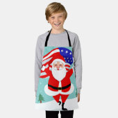 Tablier Santa running with american flag (Porté)