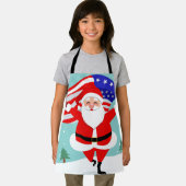 Tablier Santa running with american flag (Insitu)